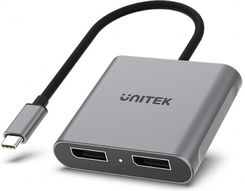 Unitek Adapter USB TYP-C na 2x port DisplayPort 1.4 8K 60Hz (V1404A)