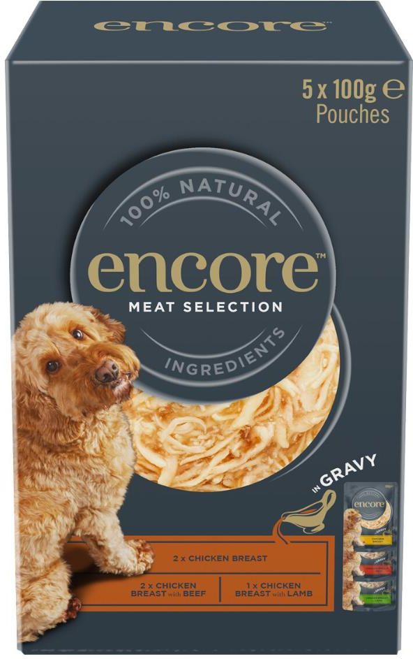 Karma Encore Dog Mix W Sosie Saszetki Wybór Mięsny 3 Smaki 20X100g