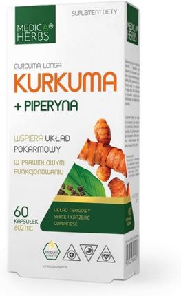 Medica Herbs Kurkuma + Piperyna 600 mg - 60 kapsułek