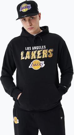 New Era Bluza Męska Team Script Os Hoody Los Angeles Lakers Black