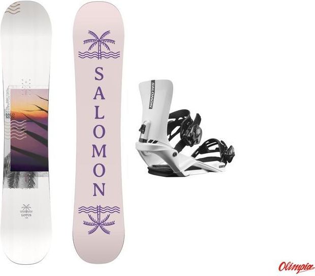 Deska snowboardowa Salomon Lotus + Wiązanie Rhythm White Długość