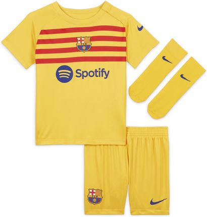 Trzyczęściowy Strój Dla Niemowląt I Maluchów Nike Dri-Fit Fc Barcelona 2022/23 Wersja Czwarta - Żółty