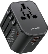 Usams Ład Siec 2Xusb T59 20W Adapter 4W1 Us Au Eu Uk Czarny Cc179Tc01 Cc179 Univesal Travel Charger