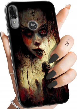 Hello Case Etui Do Motorola Moto E6 Plus Halloween Zombie Dynie Czaszki Wampiry