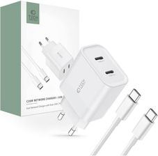 Protect Ładowarka Sieciowa Tech C20W 2 Port Network Pd 20W Usb C Kabel Biała