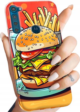 Hello Case Etui Do Motorola One Fusion Plus Hamburger Burgery Fast Food Jedzenie