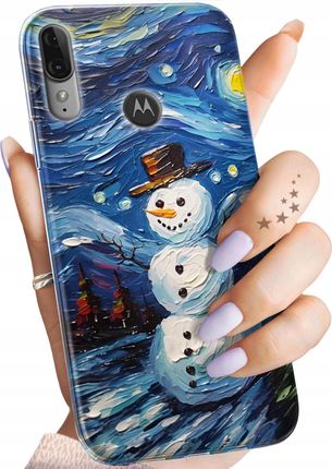 Hello Case Etui Do Motorola Moto E6 Plus Bałwan Zima Śnieg Obudowa Pokrowiec