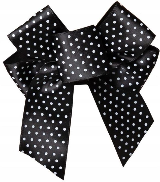Kokarda na zapięcie biustonosza BA-19 Julimex czarna w białe kropki 3 ...
