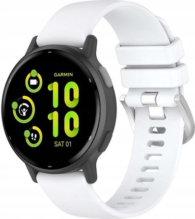 Bizon Pasek Strap Watch Silicone Pro Do Garmin Vivoactive 5 Biały