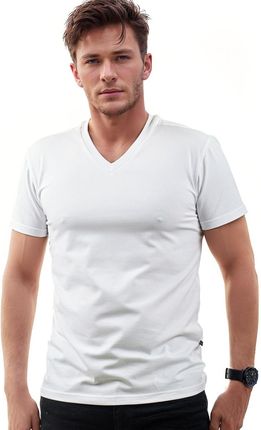 T-shirt Premium serek biały Carlo Lamon