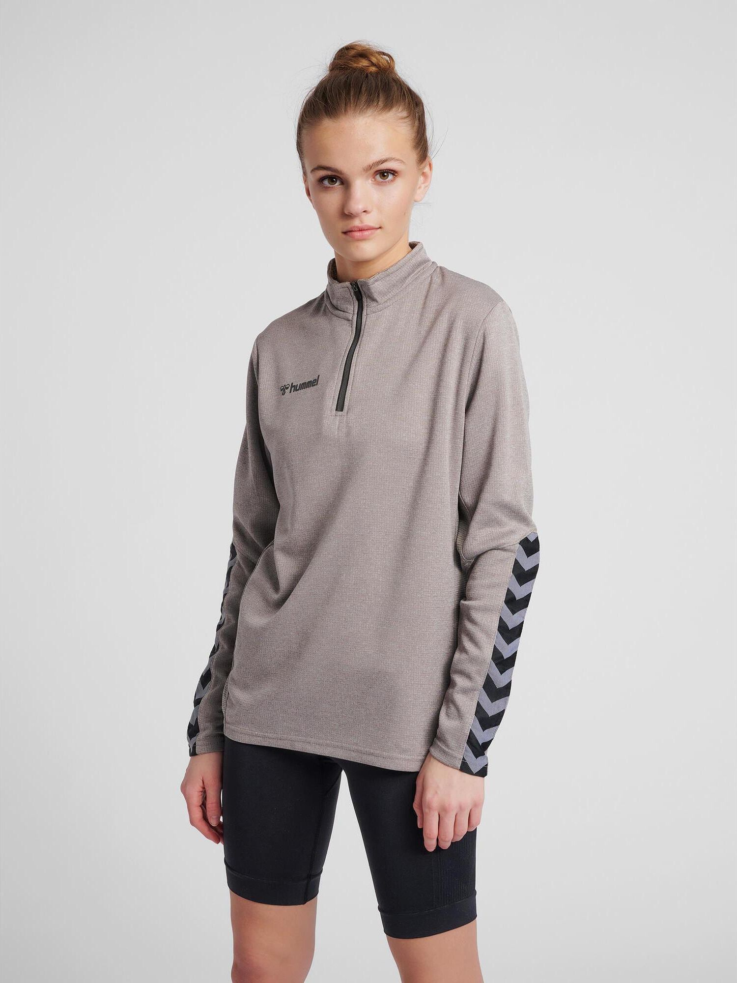 Sweat-shirt Femme Hummel à Demi-fermeture éclair - Modèle Hmlauthentic - Couleur Célestial - Taille L