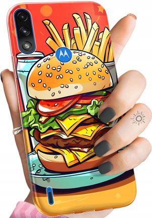 Hello Case Etui Do Motorola Moto E7 Power Hamburger Burgery Fastfood Jedzenie