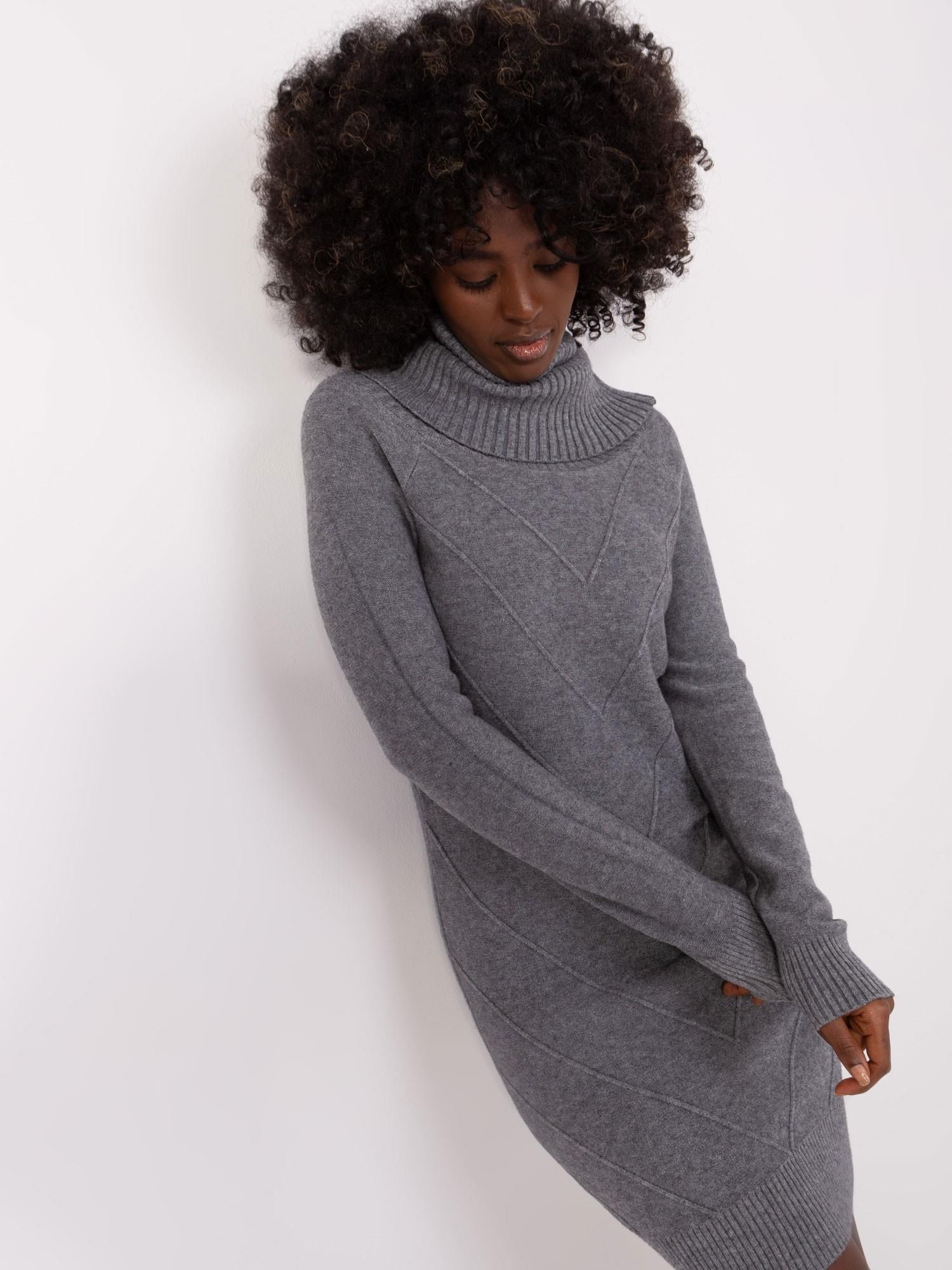 Sukienka-PM-SK-PM-3802.37X-ciemny szary : Kolor - Ciemny Szary, Rozmiar ...