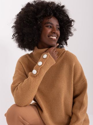 Sweter-BA-SW-015.01P-jasny brązowy : Kolor - Jasny brązowy, Rozmiar - ONE SIZE