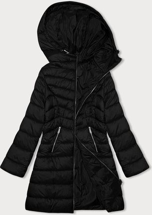 Pikowana kurtka damska z kapturem J Style czarna (11Z8083)
