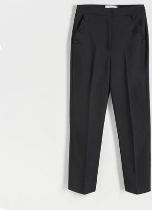Reserved - Spodnie w kant z bawełną - Czarny