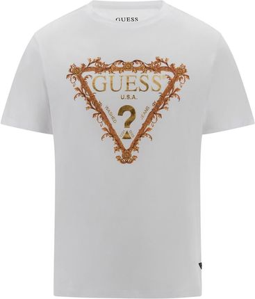 Męska Koszulka z krótkim rękawem Guess SS Bsc Guess Tri Scroll Tee M4Ri62K9Rm1-G011 – Biały