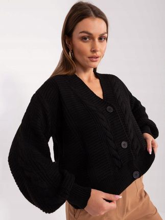 Sweter rozpinany oversize na guziki czarny