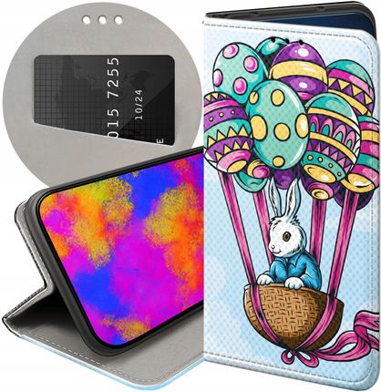 Hello Case Etui Z Klapką Do Oppo Reno 5Z Wielkanoc Jajko Królik Koszyk Futerał