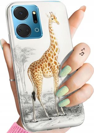 Hello Case Etui Do Huawei Honor X7A Żyrafa Śmieszne Sawanna Obudowa Pokrowiec