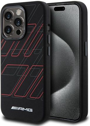 Mercedes Amg Amhmp15X23Sspk Iphone 15 Pro Max 6 7" Czarny Black Hardcase Silicone Large Rhombuses Pattern Magsafe