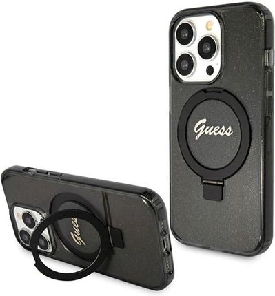 Guess Guhmp13Xhrsgsk Iphone 13 Pro Max 6 7" Czarny Black Hardcase Ring Stand Script Glitter Magsafe