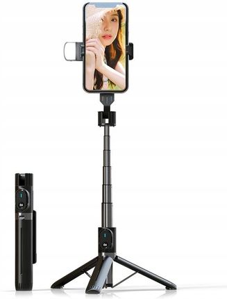 Toptel Uchwyt Selfie Z Odpinanym Pilotem Bluetooth Tripodem I Lampą Led P90D