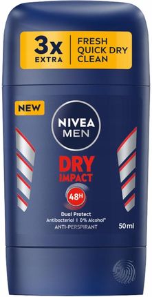 Nivea Men Dry Impact Antyperspirant W Sztyfcie Dla Mężczyzn 48H 50ml