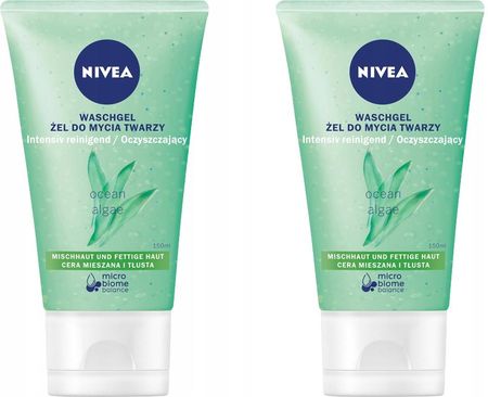 Nivea Żel Do Mycia Twarzy Cera Tłusta 2x150ml