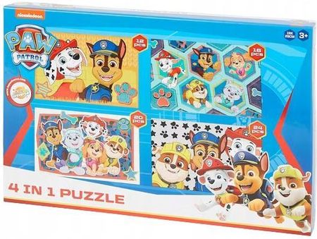 Nickelodeon Puzzle Dla Dzieci Pis Patrol 4W1 Chase