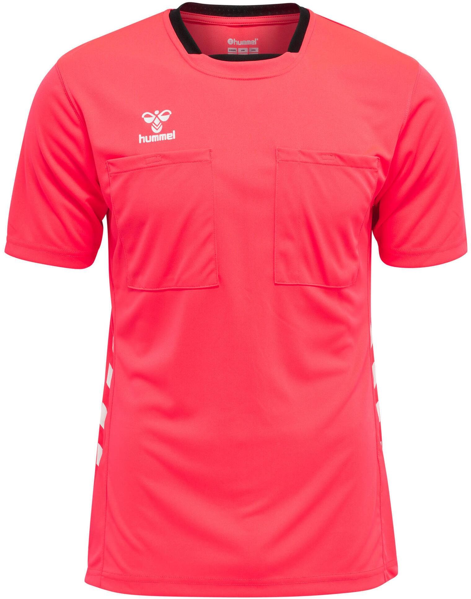 T-shirt Arbitrage Hummel Hmlreferee - Col Moderne Chevrons - Poche Velcro - Coupe Regular