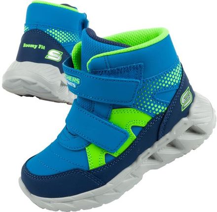 Buty zimowe na rzepy Skechers [401507N/NVLM] LED