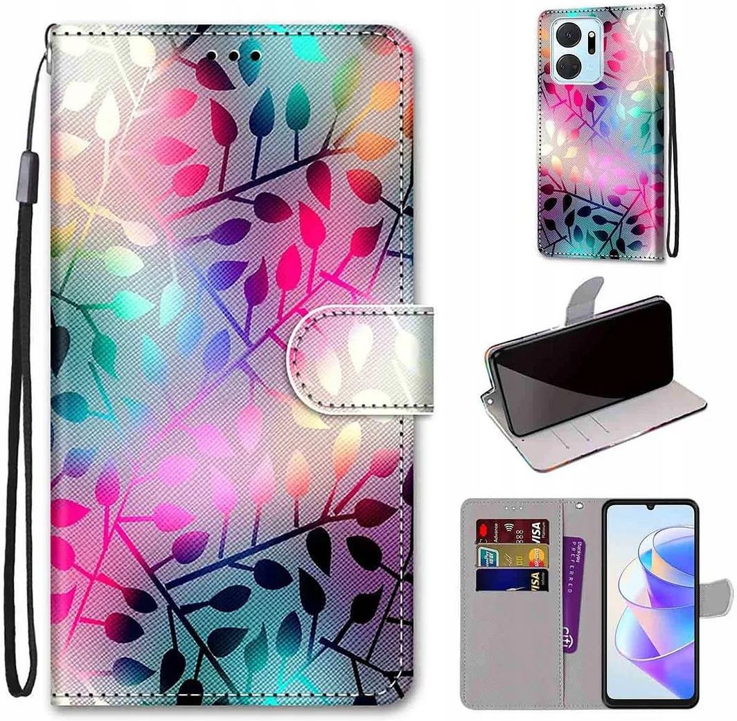 Custodia Portafoglio Honor X7a Con Cinturino – Pelle PU Magnetica E Slot Carte, Rosa Oro