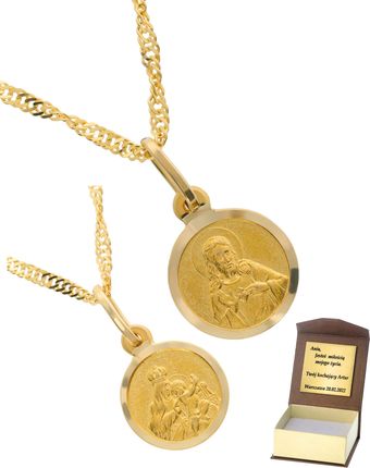 Złoty medalik z wizerunkiem Matka Boska. Próba 585. gr. 0.64