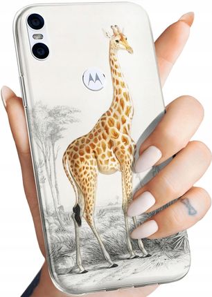 Hello Case Etui Do Motorola One Żyrafa Śmieszne Sawanna