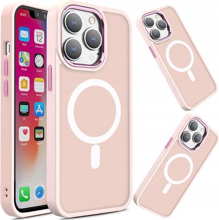 Hurtel Color Matte Case Etui Obudowa Z Magsafe Do Iphone 15 Pro Max Różowe