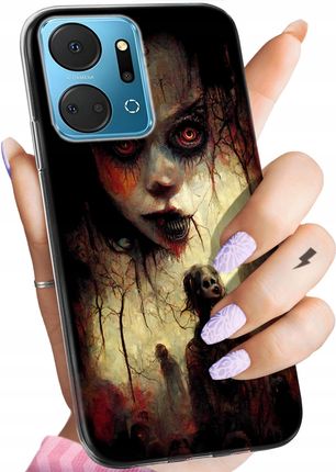 Hello Case Etui Do Huawei Honor X7A Halloween Zombie Dynie Czaszki Czarownice