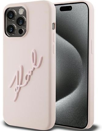Karl Lagerfeld Etui Do Iphone 15 Pro Max 6 7" Różowy Pink Hardcase Silicone Karl Script