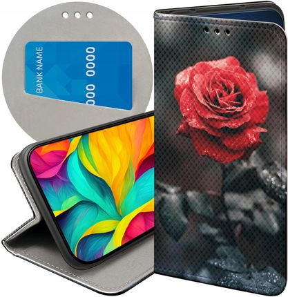 Hello Case Etui Z Klapką Do Motorola Moto G6 Play Róża Z Różą Rose Futerał Case