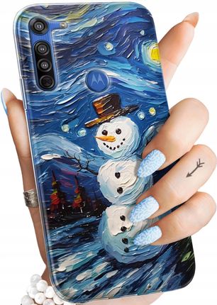 Hello Case Etui Do Motorola Moto G8 Bałwan Zima Śnieg