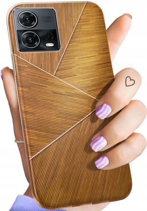Hello Case Etui Do Motorola Moto S30 Pro 5G Edge 30 Fusion Brązowe Drewniane