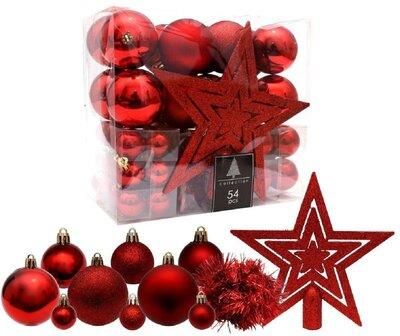 Christmas Decoration Zestaw Dekoracyjny 791489 (54 Elementy) Czerwony
