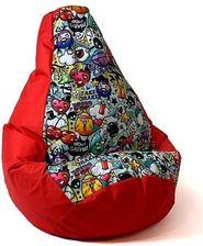 Zdjęcie Go Gift Pufa Worek Grusza Graffiti Czerwony Xl 130X90 Cm - Przedecz