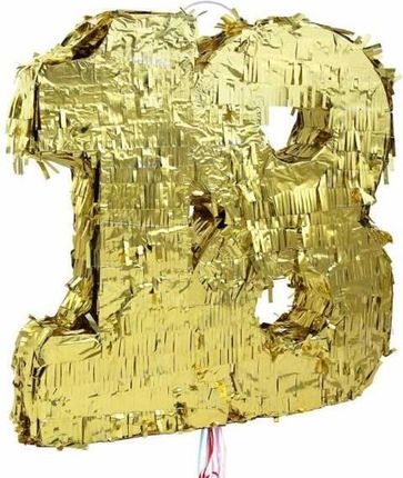 Piniata Cyfra 18 Metaliczna Złota 50x40.5x8cm