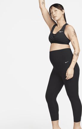 Nike Damskie Ciążowe Legginsy 7 8 Z Wysokim Stanem I Kieszeniami Zapewniające Delikatne Wsparcie Zenvy M Czerń
