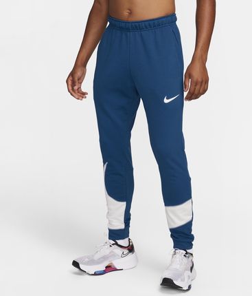 Nike Męskie Zwężane Spodnie Do Fitnessu Dri Fit Niebieski