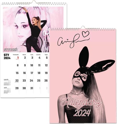Kalendarz Ścienny Na Rok 2024 Ariana Grande Muzyka A4