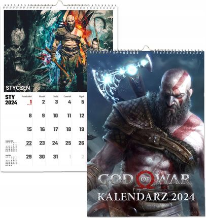 Kalendarz Ścienny Na Rok 2024 God Of War Wieloplanszowy A4