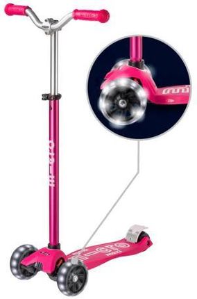 Micro Hulajnoga Maxi Deluxe Pro Led Pink Świecące Koła