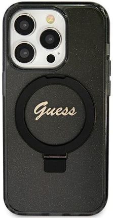 Guess Guhmp12Mhrsgsk Iphone 12 Pro 6 1" Czarny Black Hardcase Ring Stand Script Glitter Magsafe